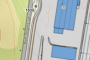 Kartbilde fra WMS-tjeneste av avviket
