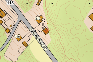 Kartbilde fra WMS-tjeneste av avviket