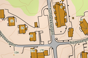 Kartbilde fra WMS-tjeneste av avviket