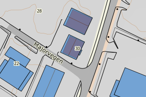 Kartbilde fra WMS-tjeneste av avviket