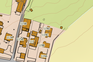 Kartbilde fra WMS-tjeneste av avviket