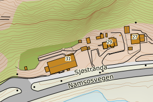 Kartbilde fra WMS-tjeneste av avviket