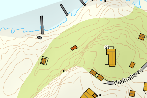 Kartbilde fra WMS-tjeneste av avviket