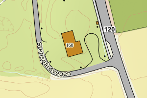 Kartbilde fra WMS-tjeneste av avviket