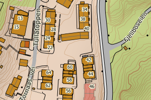 Kartbilde fra WMS-tjeneste av avviket