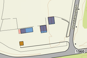 Kartbilde fra WMS-tjeneste av avviket