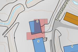 Kartbilde fra WMS-tjeneste av avviket