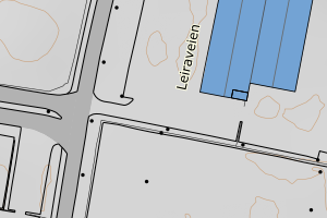 Kartbilde fra WMS-tjeneste av avviket