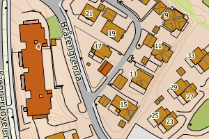 Kartbilde fra WMS-tjeneste av avviket