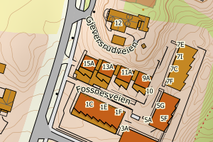 Kartbilde fra WMS-tjeneste av avviket