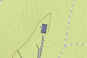 Kartbilde fra WMS-tjeneste av avviket