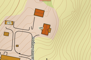 Kartbilde fra WMS-tjeneste av avviket