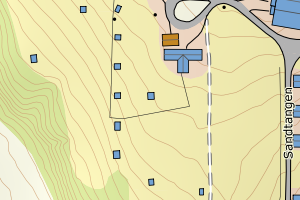 Kartbilde fra WMS-tjeneste av avviket