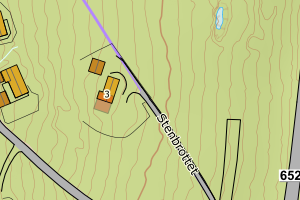 Kartbilde fra WMS-tjeneste av avviket