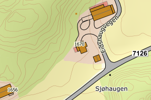 Kartbilde fra WMS-tjeneste av avviket