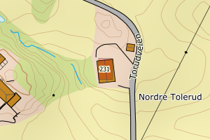 Kartbilde fra WMS-tjeneste av avviket