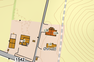 Kartbilde fra WMS-tjeneste av avviket