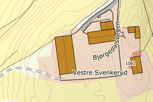 Kartbilde fra WMS-tjeneste av avviket