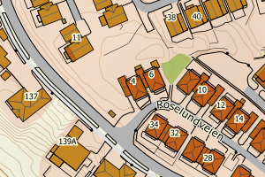 Kartbilde fra WMS-tjeneste av avviket