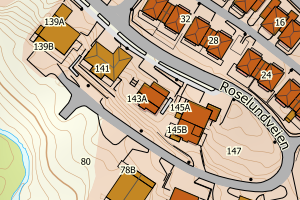 Kartbilde fra WMS-tjeneste av avviket