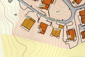 Kartbilde fra WMS-tjeneste av avviket