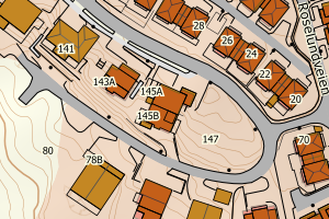 Kartbilde fra WMS-tjeneste av avviket