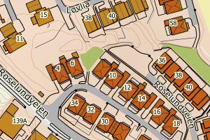 Kartbilde fra WMS-tjeneste av avviket