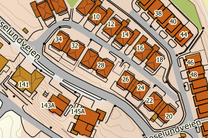 Kartbilde fra WMS-tjeneste av avviket