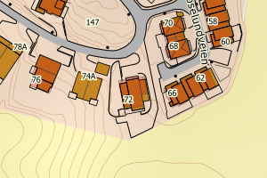 Kartbilde fra WMS-tjeneste av avviket