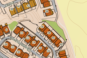 Kartbilde fra WMS-tjeneste av avviket