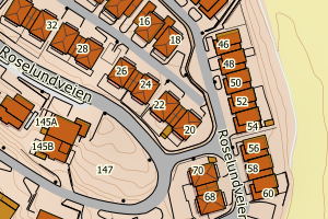 Kartbilde fra WMS-tjeneste av avviket