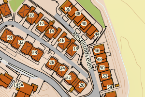 Kartbilde fra WMS-tjeneste av avviket