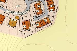 Kartbilde fra WMS-tjeneste av avviket