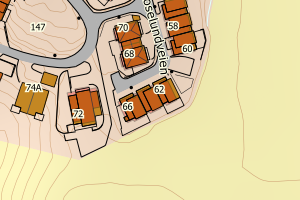 Kartbilde fra WMS-tjeneste av avviket