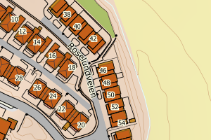 Kartbilde fra WMS-tjeneste av avviket