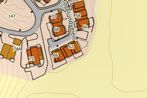 Kartbilde fra WMS-tjeneste av avviket