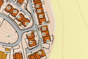 Kartbilde fra WMS-tjeneste av avviket