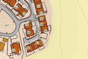 Kartbilde fra WMS-tjeneste av avviket