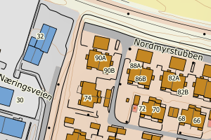 Kartbilde fra WMS-tjeneste av avviket