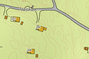 Kartbilde fra WMS-tjeneste av avviket