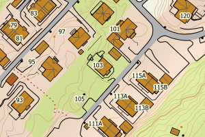 Kartbilde fra WMS-tjeneste av avviket