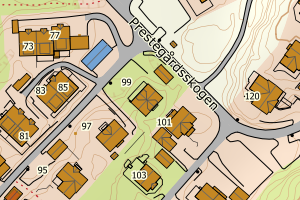 Kartbilde fra WMS-tjeneste av avviket