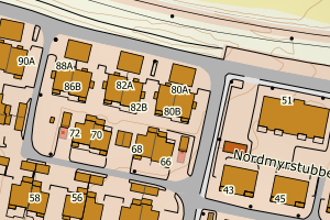 Kartbilde fra WMS-tjeneste av avviket