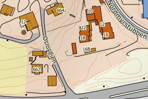 Kartbilde fra WMS-tjeneste av avviket