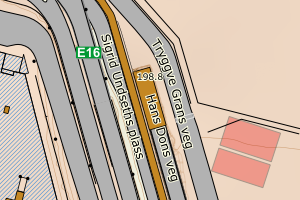 Kartbilde fra WMS-tjeneste av avviket