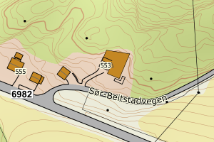 Kartbilde fra WMS-tjeneste av avviket