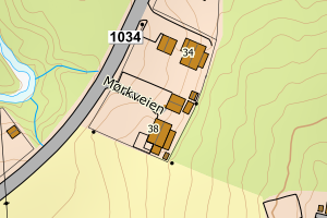 Kartbilde fra WMS-tjeneste av avviket