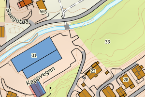 Kartbilde fra WMS-tjeneste av avviket