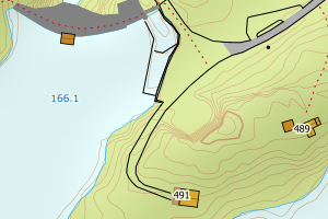 Kartbilde fra WMS-tjeneste av avviket