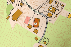 Kartbilde fra WMS-tjeneste av avviket
